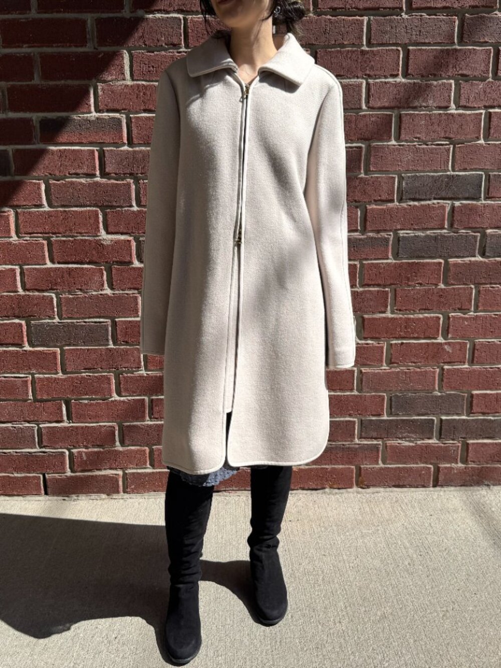 Chloe Wool Coat in Cream/Beige, size 40 (fits size 6)